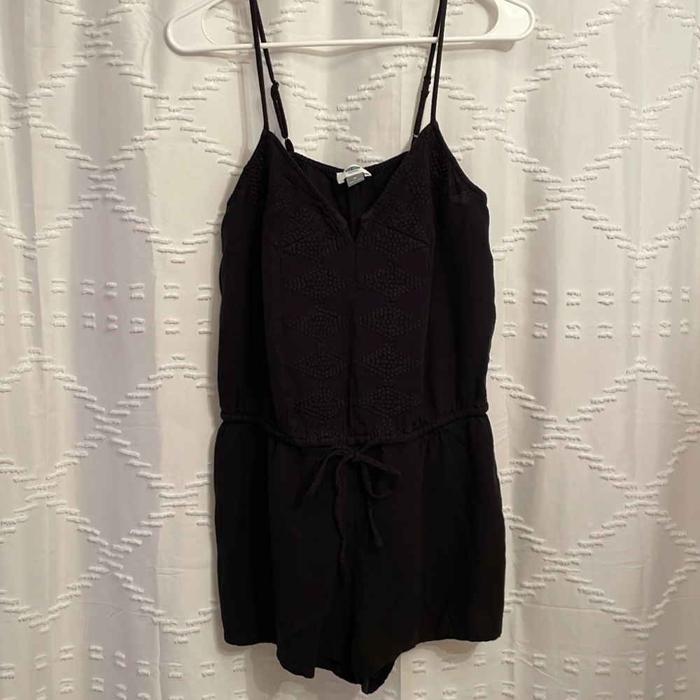 Old Navy Black on Black Embroidered Romper